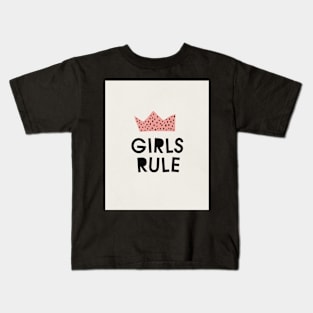 Girls rule, Abstract, Mid century modern kids wall art, Nursery room Kids T-Shirt